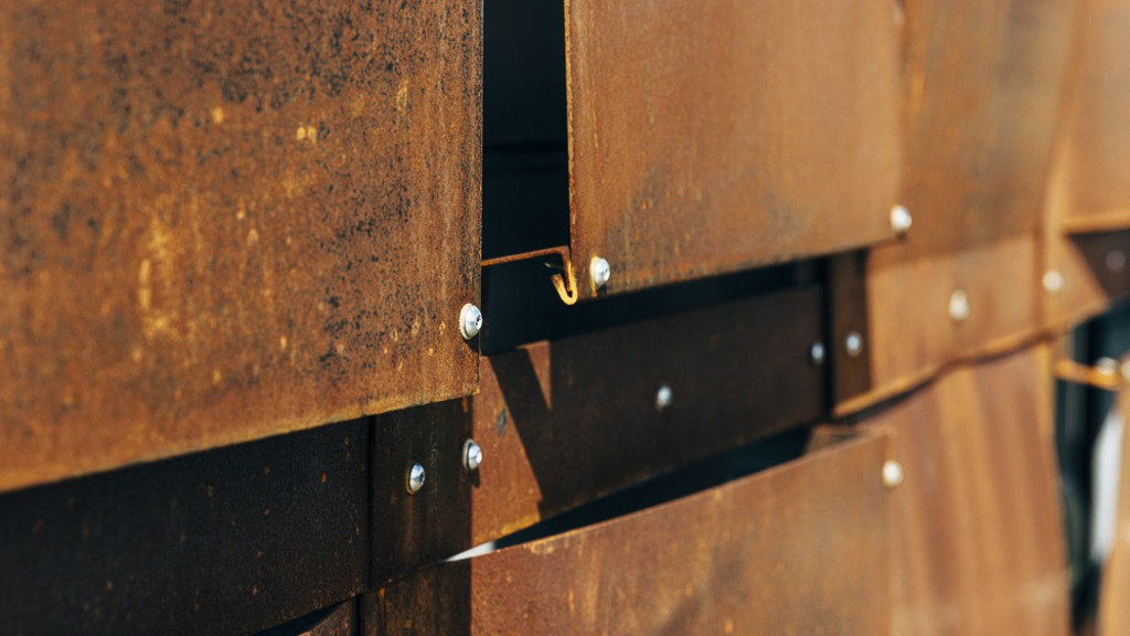 Närbild på cortenstål