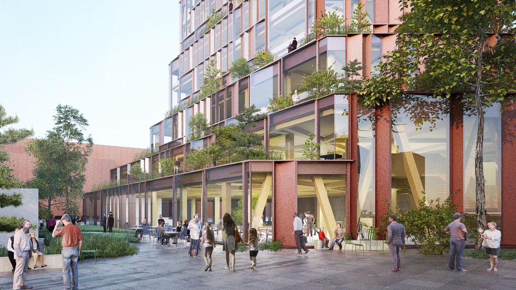 Illustration av passagen vid Smörkajen, ett av våra planerade hus i Nyhamnen