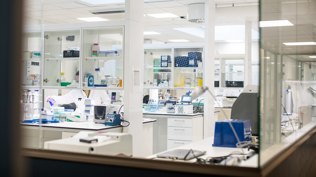 Stiril labbmiljö i en av kontorsfastigheterna på ideon i Lund