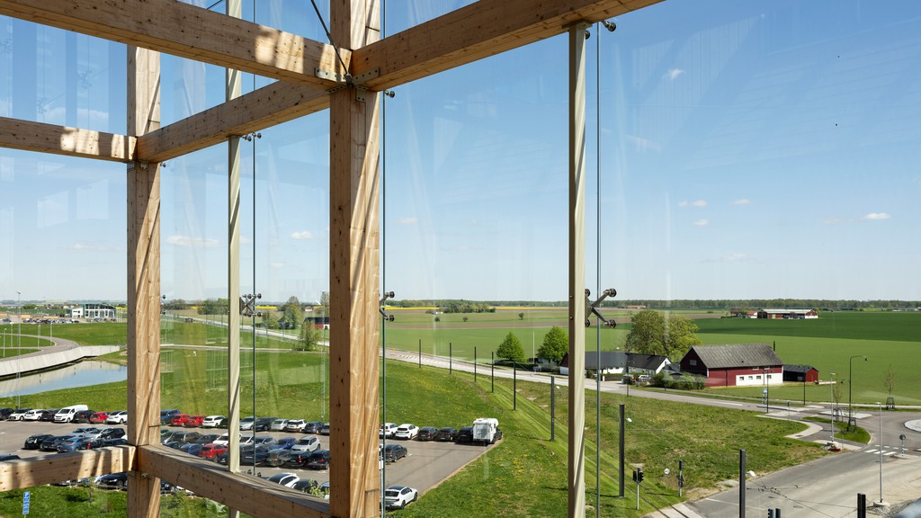 Visualisering av Space, med spårvagnen i bakgrunden.