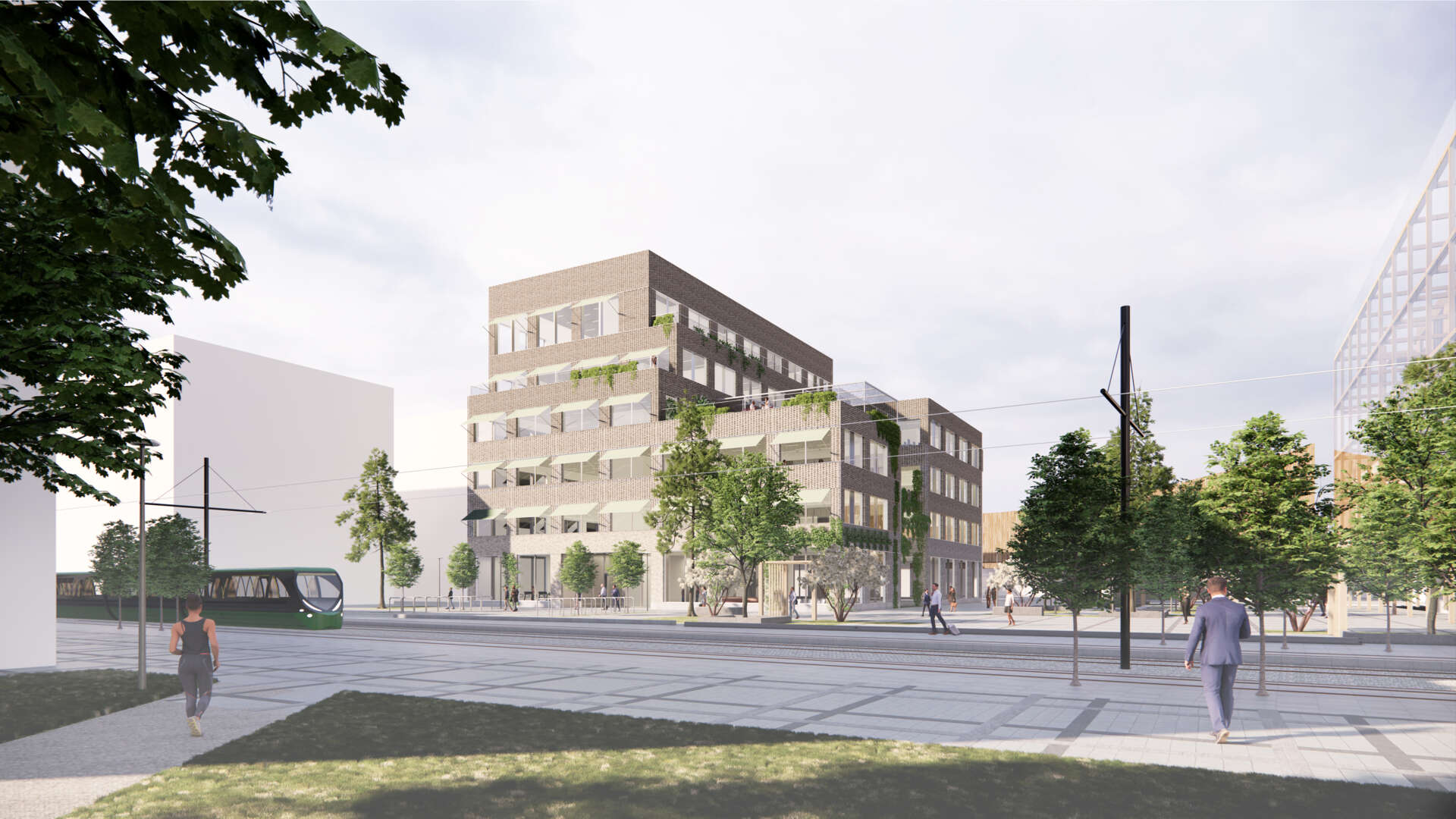 Spektra blir ett aktivt hus för möten, där inomhusmiljö och utomhusmiljö vävs samman.