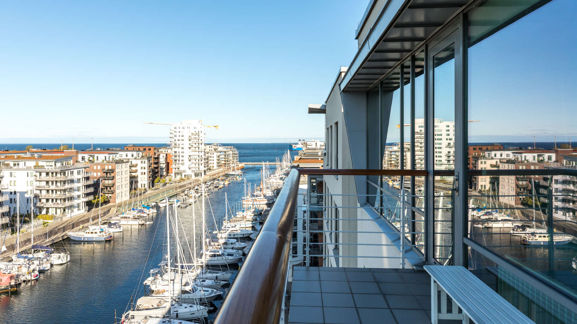 Utsikt över segelbåtar i Dockan.