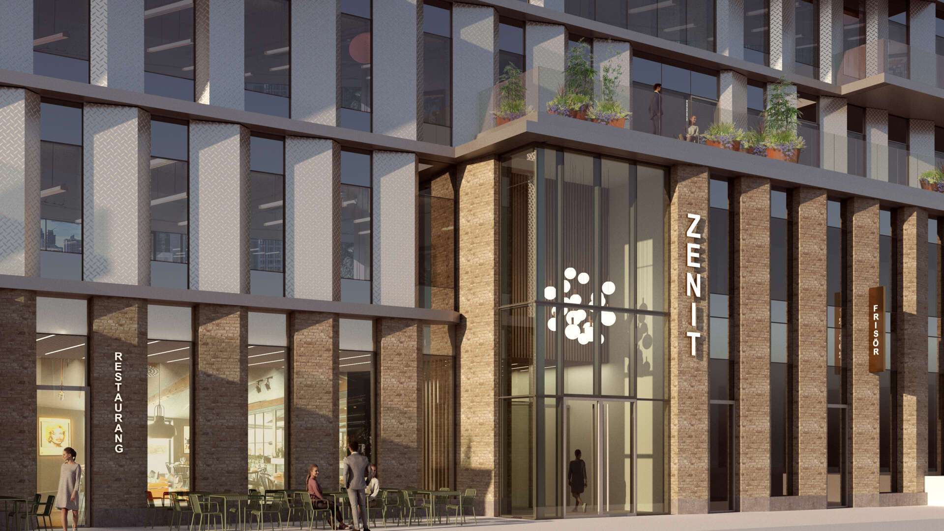 Visualisering av entrén till Zenit. 