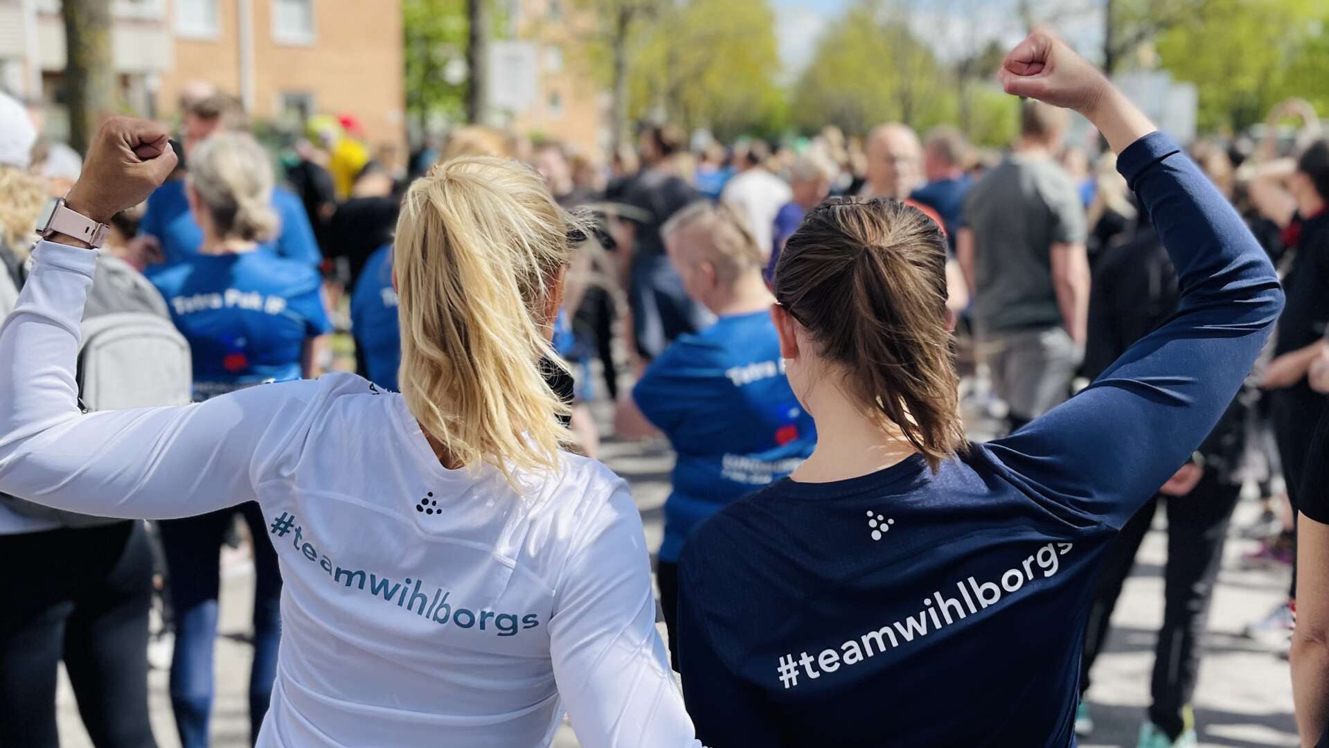 Wihlborgs medarbetare innan de ska springa Lundaloppet.